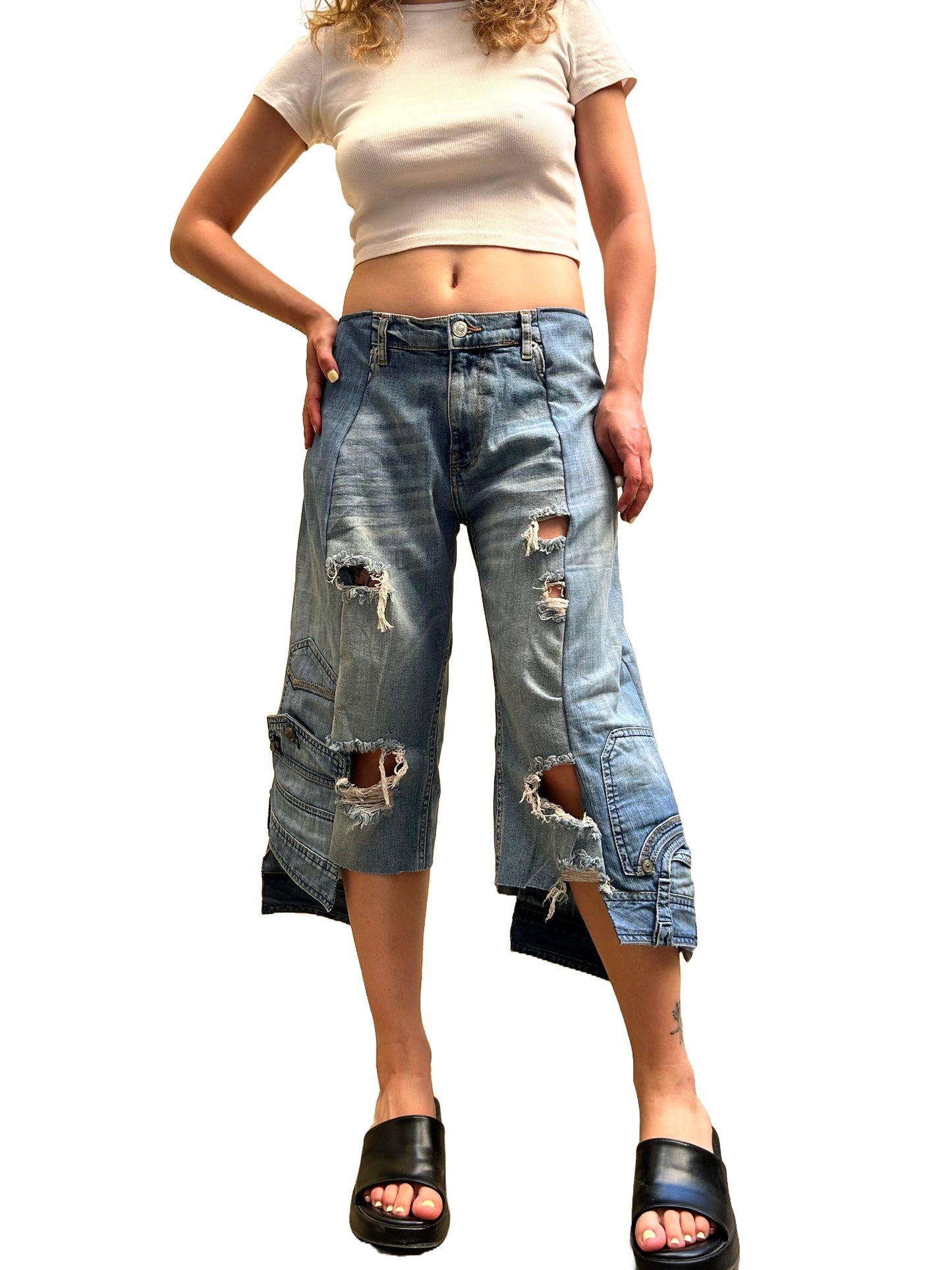 Distressed jorts