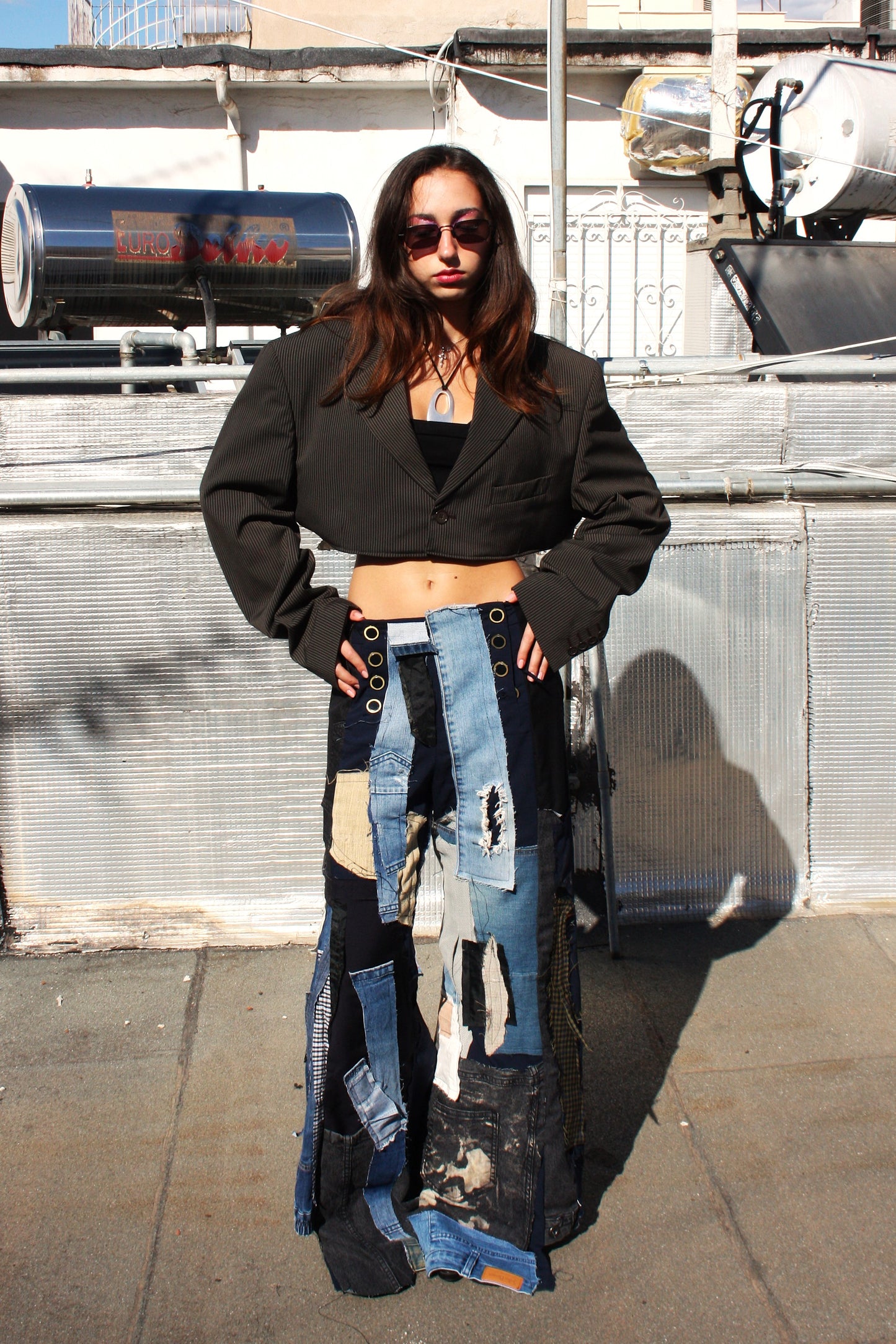 Maximalist patchwork pants