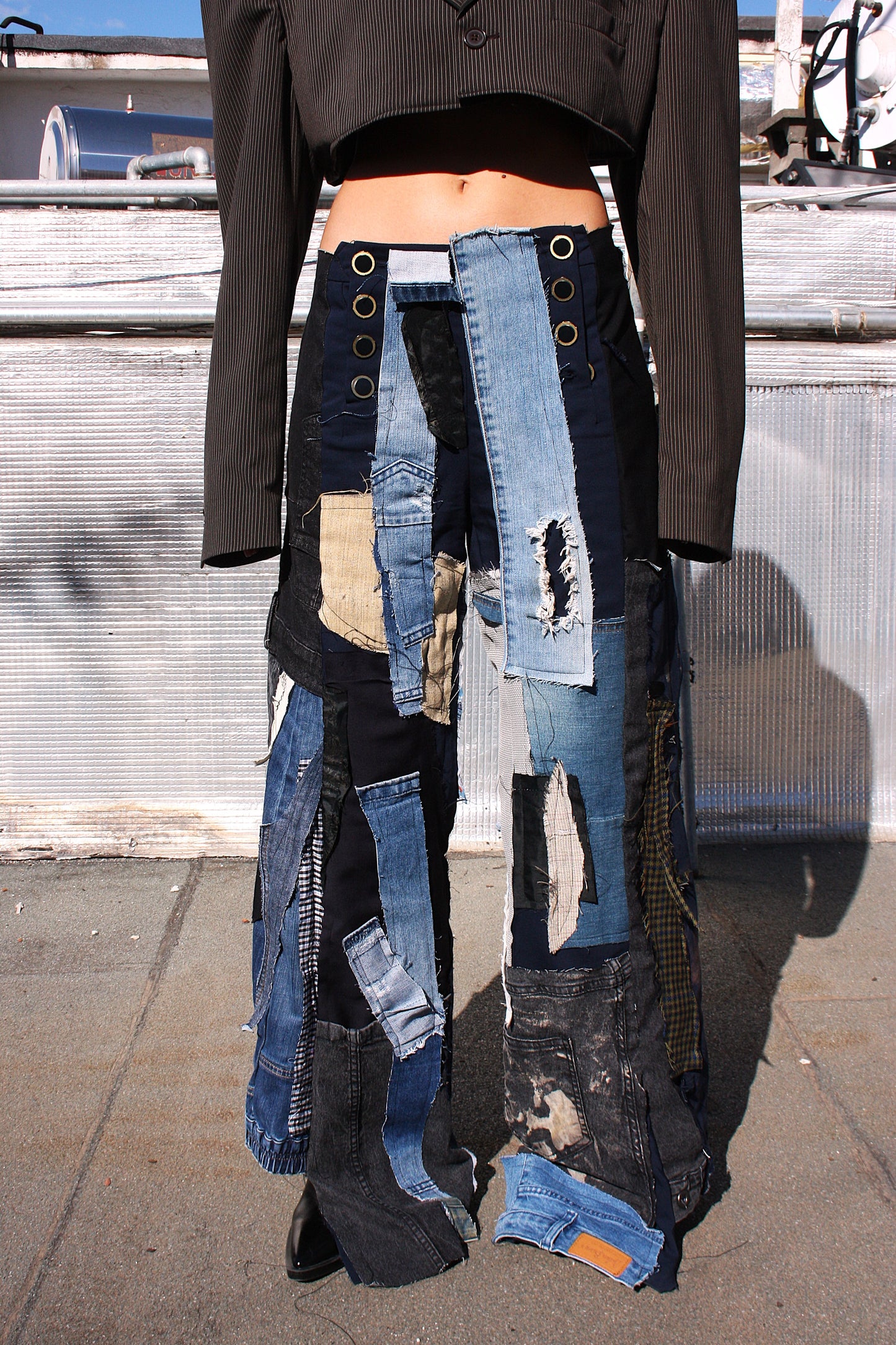 Maximalist patchwork pants