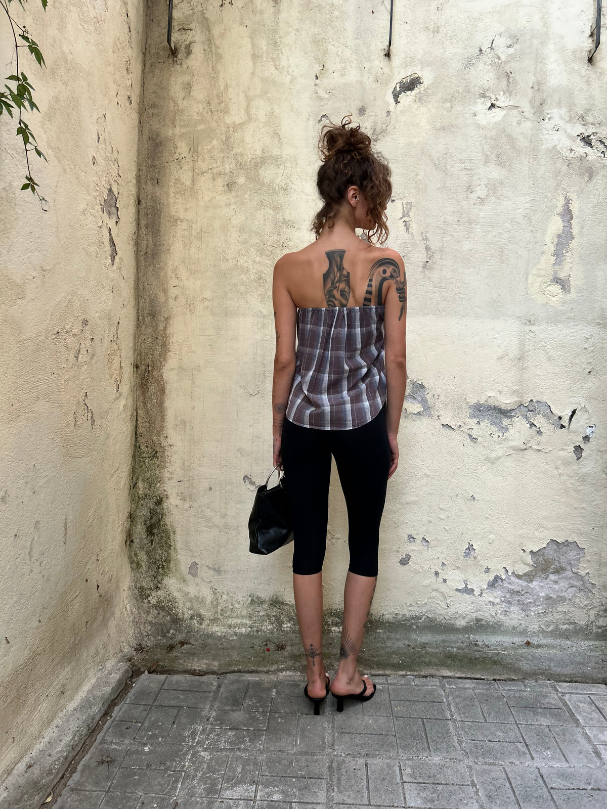 Postcard Strapless - Plaid brown