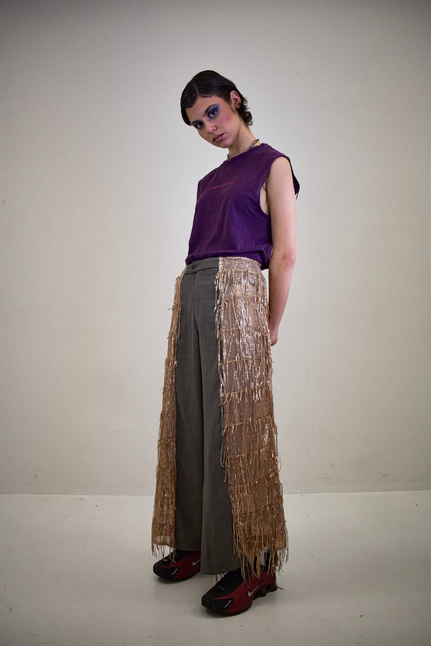 Rose gold trousers