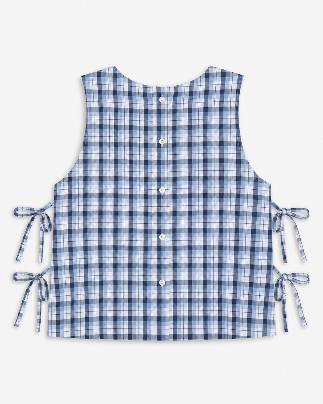 Courtyard Top - Plaid blue