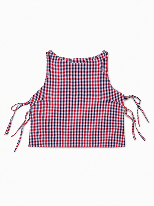 Courtyard Top - Plaid red/blue
