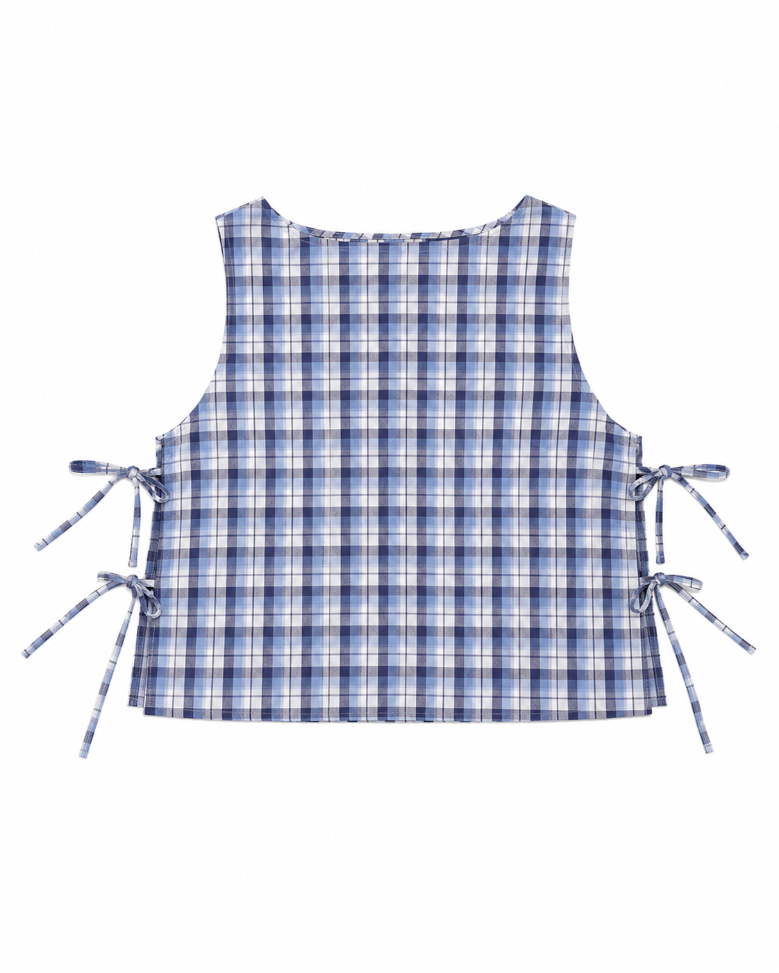 Courtyard Top - Plaid blue