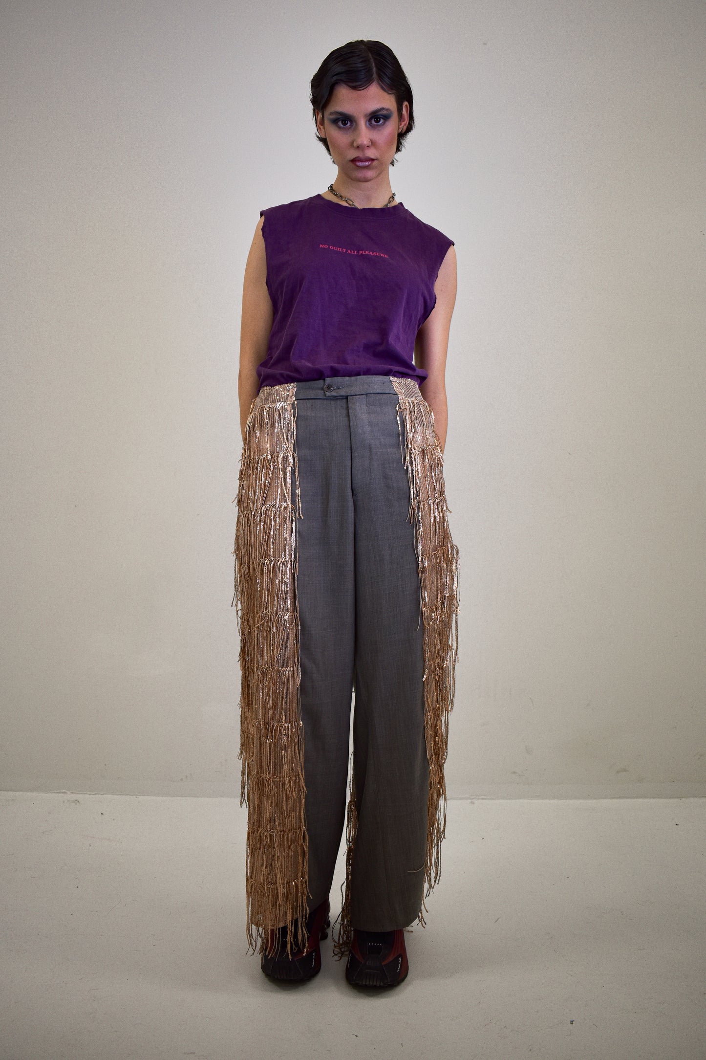 Rose gold trousers