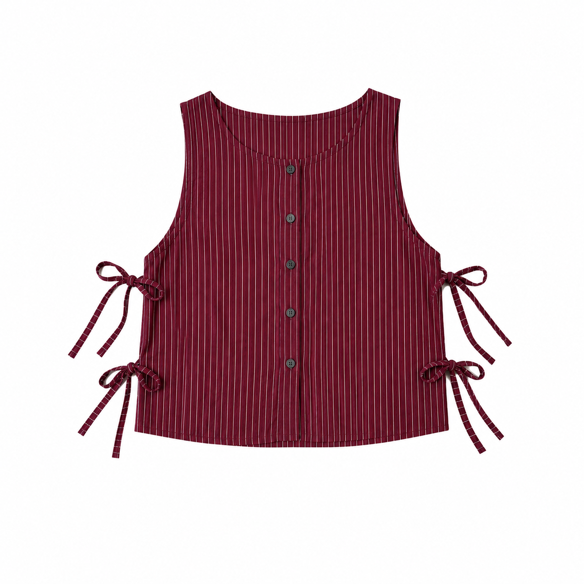 Courtyard Top - Burgundy Striped