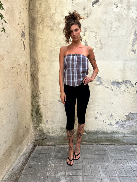 Postcard Strapless - Plaid brown