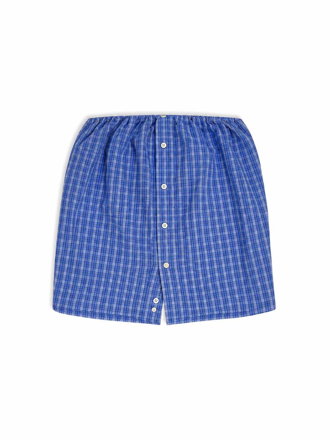 Postcard Strapless - Plaid blue