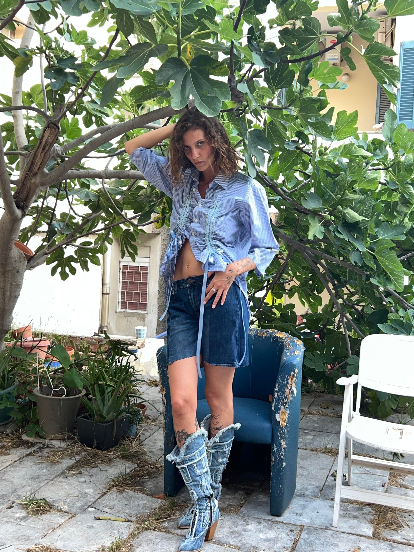 Afternoon shirt - Mix blue white