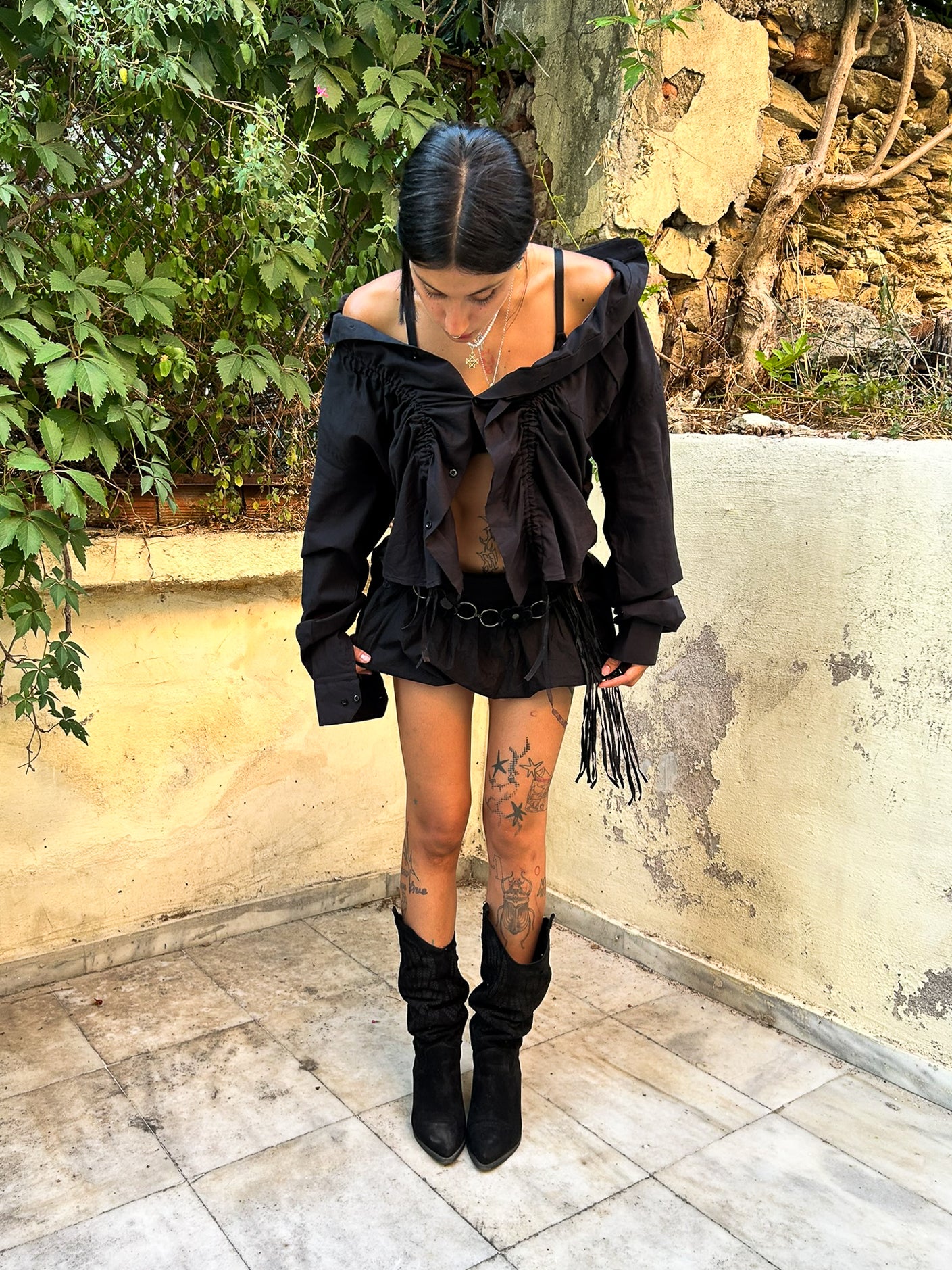 Afternoon shirt - Texture black