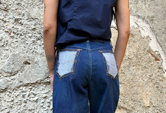 Inside out Jorts - dark blue