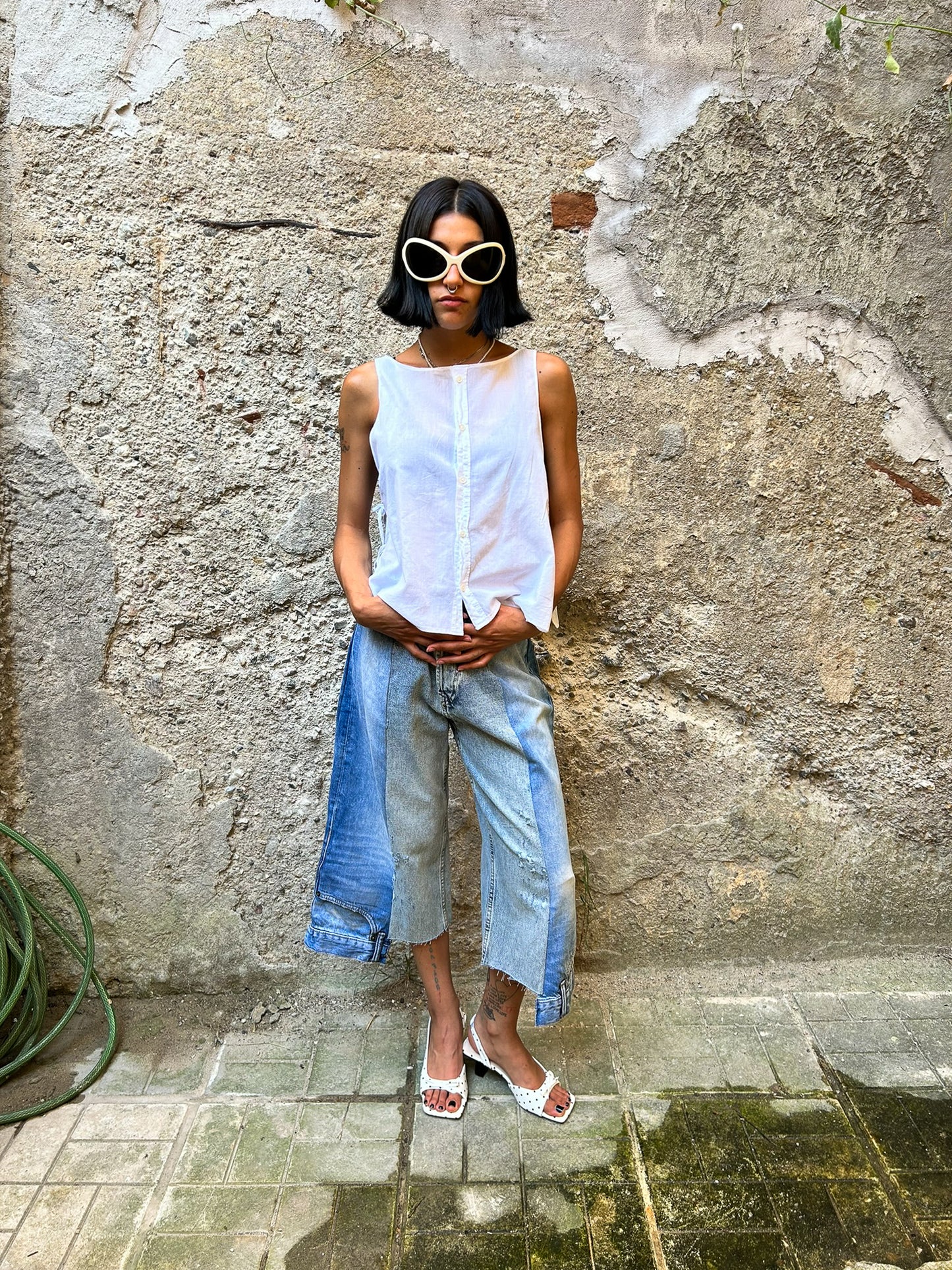 Courtyard Top - Linen white