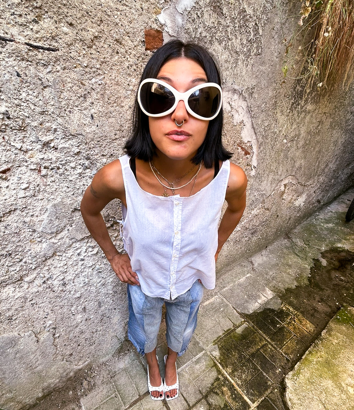 Courtyard Top - Linen white