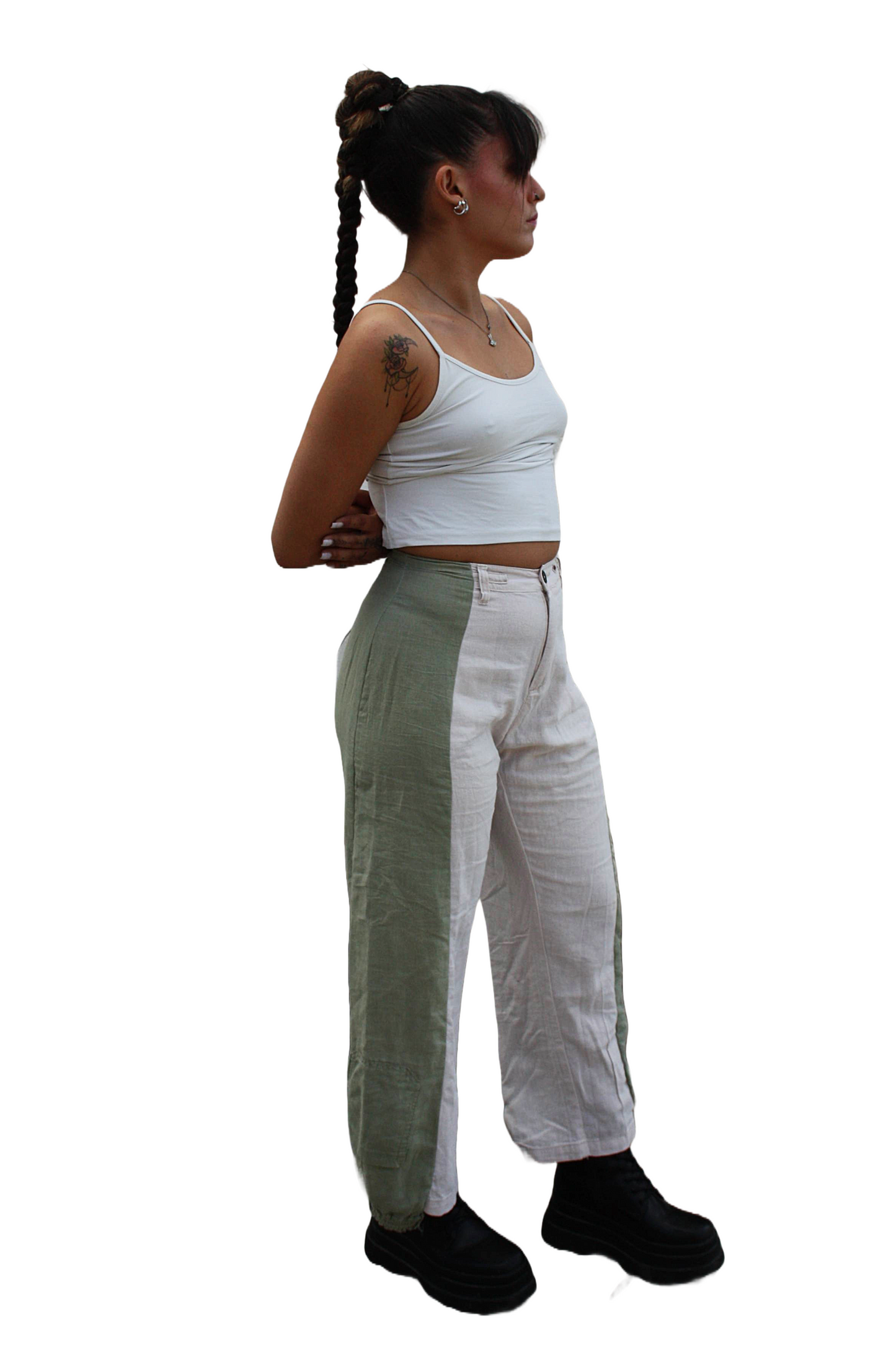 Linen two color pants
